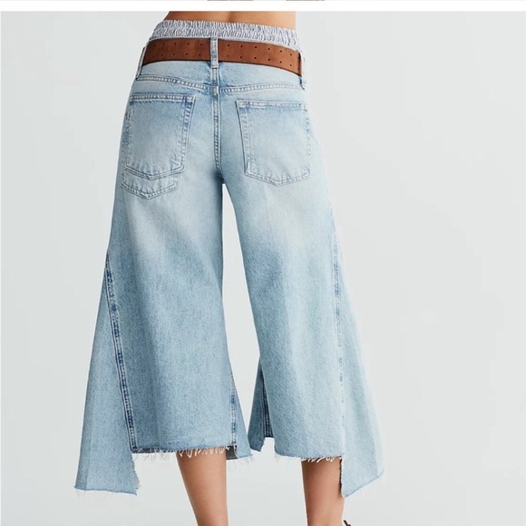 We The Free Ripple Wide Leg Crop Jeans in Little Coast sz 25 NWT waist 28” - Picture 3 of 5